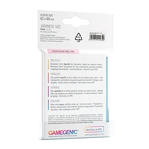 Gamegenic Prime Japanese Size Card Sleeves Clear 62x89mm - 60 Pack