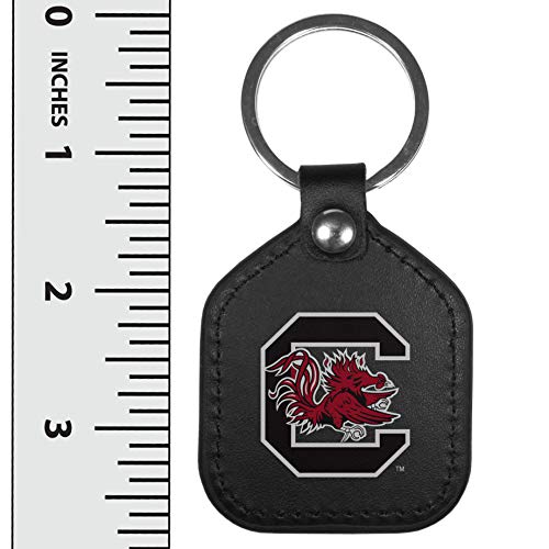 NCAA Leather Square Key Chain - South Carolina Fighting Gamecocks / One Size / Black