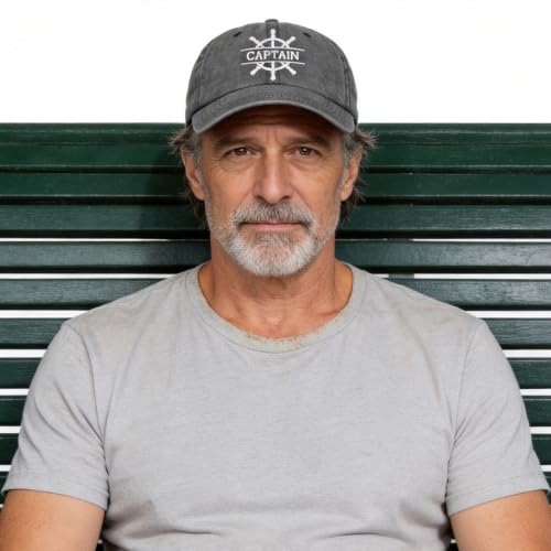 Boat Captain Hat for Men - Grey Boating Gift for Boat Owners, Husband, Dad