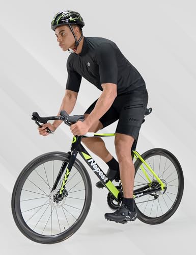 Nepest Men's Mountain Bike Shorts - Large, Black, 3D Padded, Quick Dry with Zip Pockets