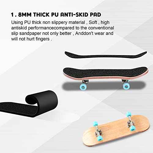 2 Pieces Wooden Finger Skateboard Park Mini Finger Boards Toy Professional Skateboard with Mini Screws Driver Fingertip Movement Novelty Toys for Teens and Adults