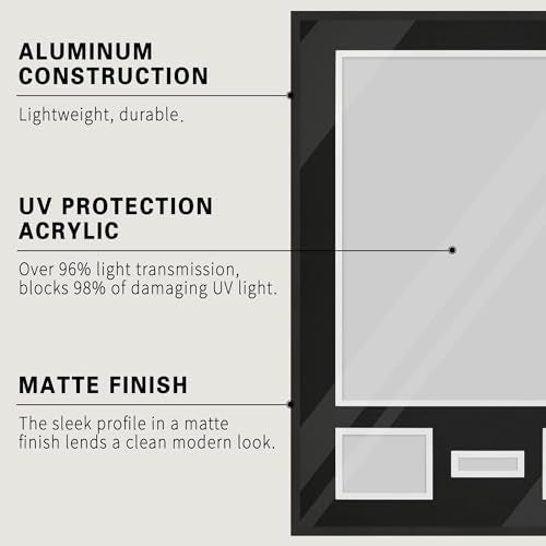Aluminum Jersey Frame Display Case with Metal Frame and Mat - 1 Pack - Variation of Aluminum / 1 Pack