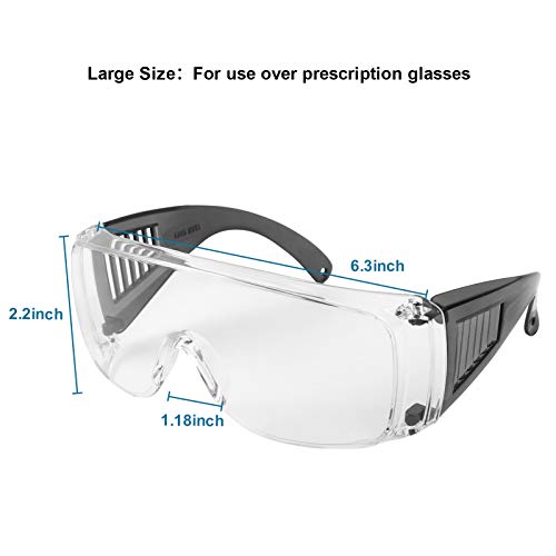 Over Glasses Shooting Safety Glasses with Clear Lenses Anti-Fog OTG