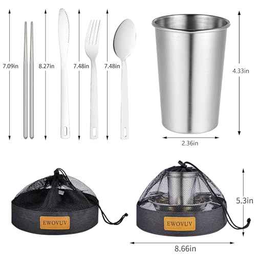 Camping Mess Kit - for Camping 1 to 2 Person boy Scout Camp Dishes Camping Cooking Utensils Accessories Plates Dinnerware Set Outdoor