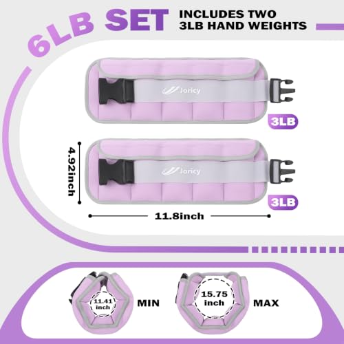 Purple Water Weights for Water Aerobics & Fitness - Adjustable 3lb Each Ankle & Wrist Weights