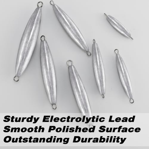 4oz Inline Trolling Lead Sinkers - Saltwater Fishing Weights 5 Pack