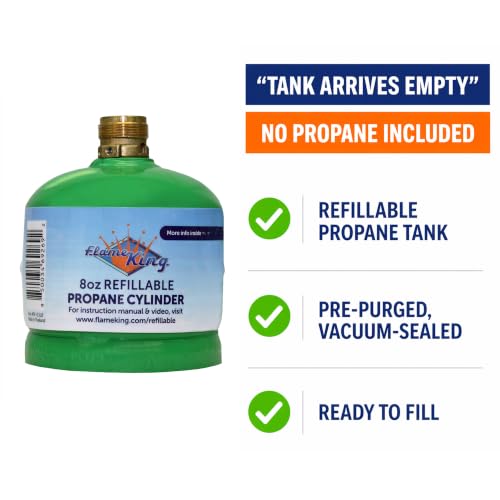 Refillable 1/2LB Propane Tanks for Small Lamps, Lanterns & Camp Stoves – 2 Pack