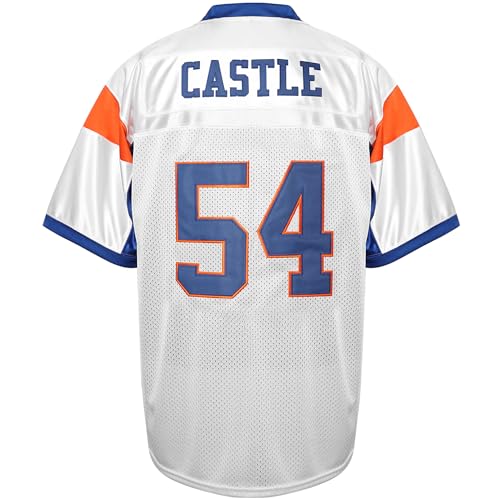 Blue Mountain State Thad Castle Football Jersey Blue White - Sports Fan Apparel