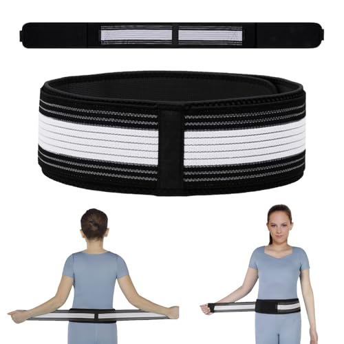 Adjustable Sacroiliac Hip Belt for Back Pain Relief - Black & White / Hip Strap-L