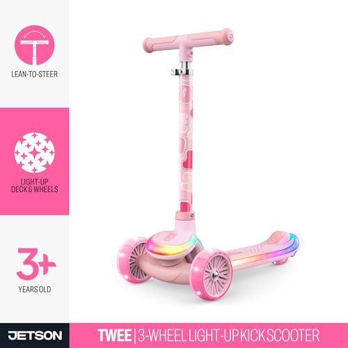 Kids' Pink Light-Up 3-Wheel Kick Scooter with LavaTech Deck Lights & Adjustable Handlebar