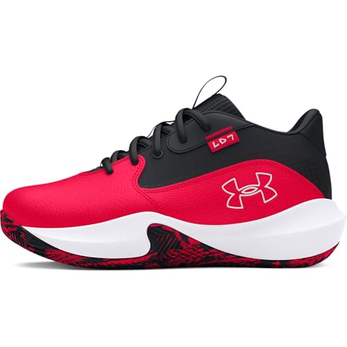 Under Armour Kids Pre School Lockdown 7 Shoes - 3 Little Kid Red Black White Variation