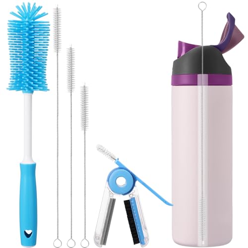 Palksky Water Bottle Cleaning Kit, Brush and Straw Cleaner for Owala, 5 PCS