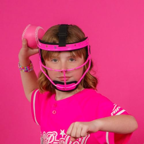 Girls' Softball Face Mask - Pink Starlight Lightweight Protective Gear