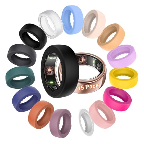 15 Pack Ultra-Thin Silicone Ring Covers for Oura Ring Gen 4/3 - Multiple Colors