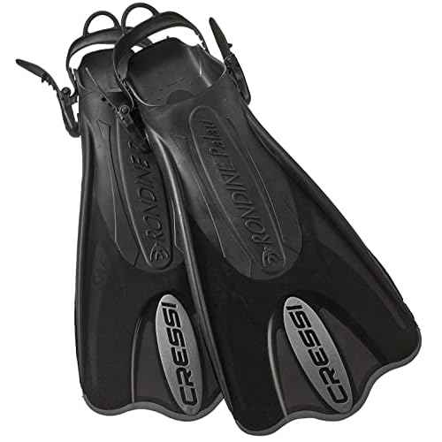 Cressi Adult Short Adjustable Fins - Snorkeling Versatile Open Heel To Use Also Barefoot - Palau SAF: Made In Italy