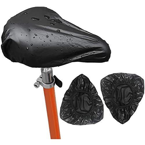 Waterproof Bicycle Seat Cover 3-Pack - Elastic Rain Protector for Bike Saddles in Black