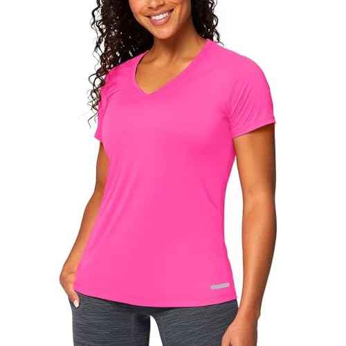 Zengjo Womens Running Shirts Quick Dry Short Sleeve Workout Yoga Tops V Neck Athletic Tees Sports Exercise Wicking T-Shirt