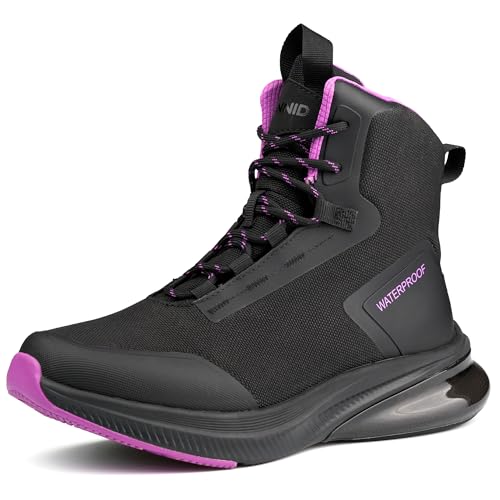 Women's Tactical Work Boots EMT EMS Motorcycle Boots - Black Purple 8.5