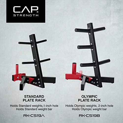 CAP Barbell Olympic Plate Tree Storage Rack, Multiple Colors