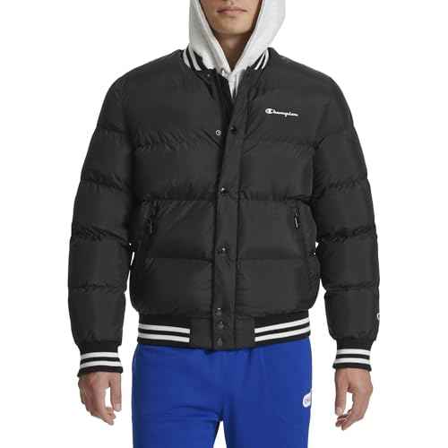 Champion Mens Varsity Bomber Puffer Jacket