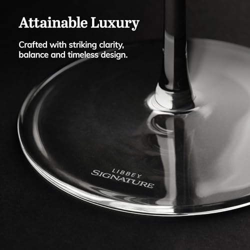 Libbey Signature Greenwich All-Purpose Wine Glasses Set of 4 - 16 Ounce, Made in USA, Dishwasher Safe, Gift Box Variation of All Purpose Gift Box 4