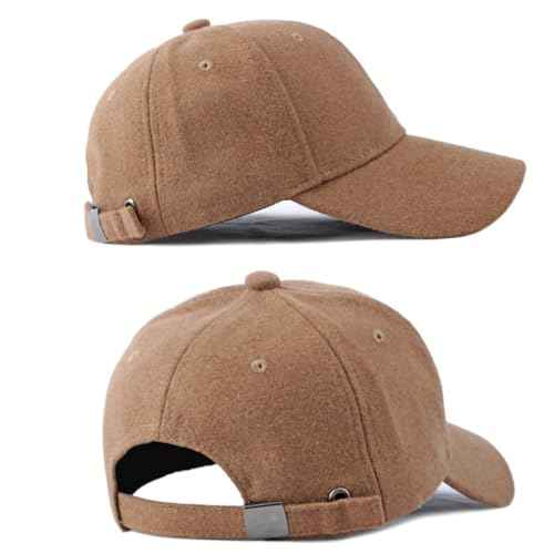 Unisex Wool Blend Baseball Cap Adjustable Structured Tweed Hat