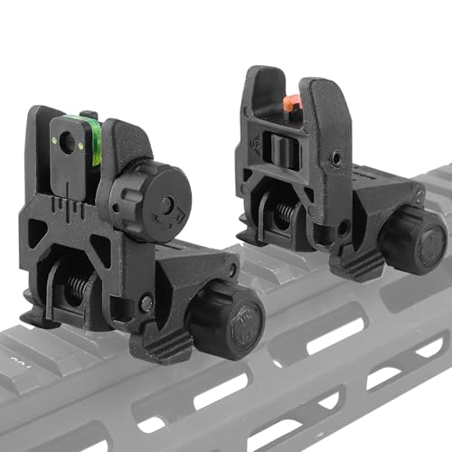 Flip Up Sight Front and Rear Flip Lightweight Tactical Sights - Black-1