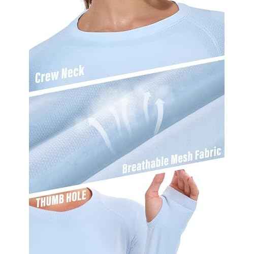 WANAYOU Long Sleeve Workout Tops for Women Underscrub Compression Athletic Shirts Seamless Running Top Quick Dry Gym Yoga
