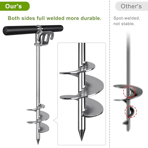 36-Inch Stainless Steel Sand Anchor for Boat - Shallow Water Docking - Includes T-Handle (Not Include Rope)