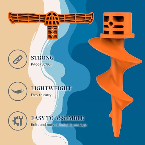 2 Pack Sand Dock Auger Kit for PVC Sandbar Anchors - Fits 1.5" SCH 40 Tubing