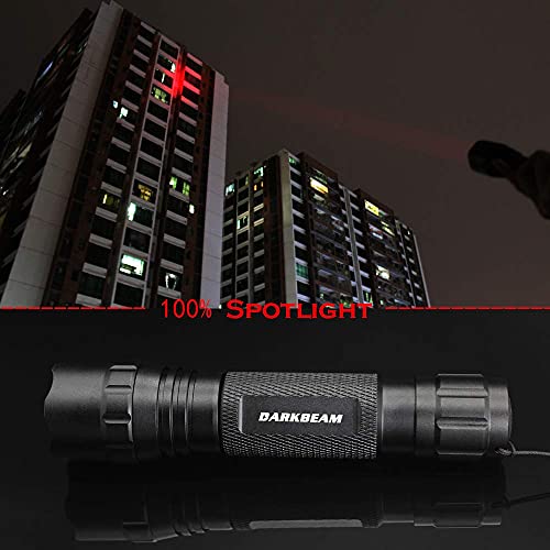 501B-S Red Light Flashlight Tactical LED Zoomable Power Rechargeable