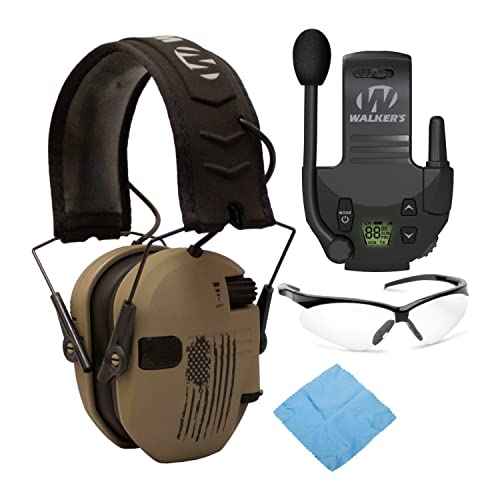 Walker's Razor Shooting Muffs with Walkie Talkie and Shooting Glasses Kit