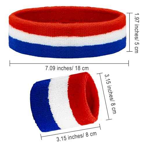 Ronglry 3pcs Sweatbands Set Sports Wristband and Headband Colorful Sweatbands for Women Men Striped Sweat Band LGBTQ Pride Rainbow Headband Wristband Set Includes 1 Sports Headband and 2 Wristband