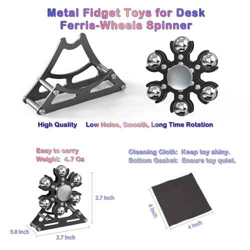 Desk-Fidget-Toys for Ferris-Wheels-Spinner: Metal Kinetic-Spinner 4mins, Cool-Gadgets for Kid Children Teen Adult EDC-Toy, ADHD Tools Cool-Stuff Stress Relief for Office Home School Christmas