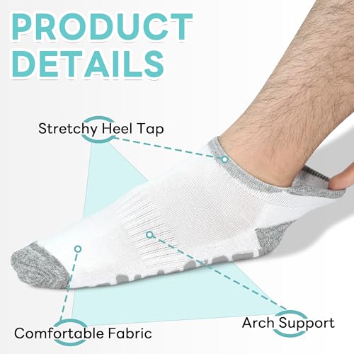 Men's Grip Socks 3 Pairs Non Slip Yoga & Pilates Socks Black White Grey - Size 12-14