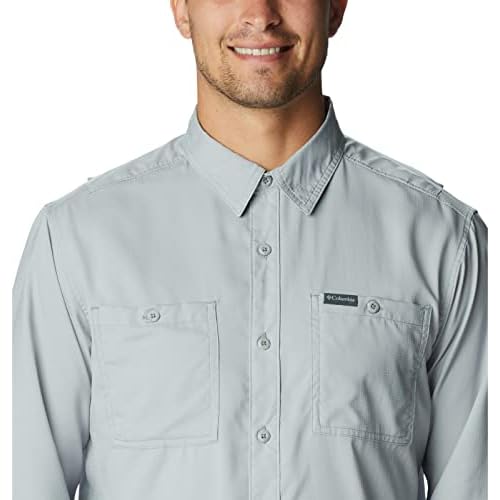 Columbia Men's Utilizer Woven Long Sleeve, Grey, Medium