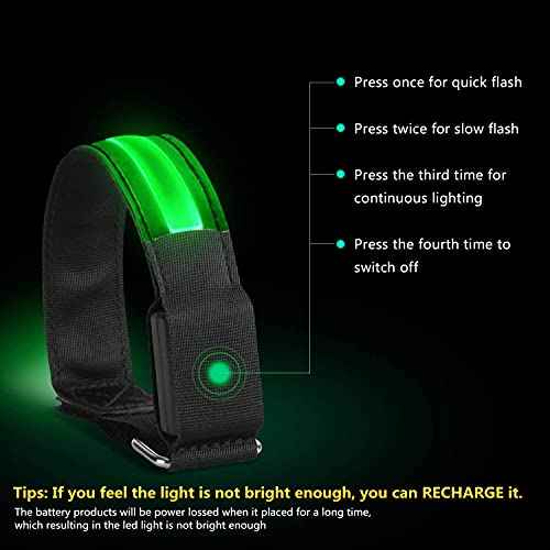 Rechargeable LED Armband for Running(2 Pack), Light Up LED Armband, High Visibility Reflective Running Gear for Night Safety, Running Lights for Running Walking Cycling