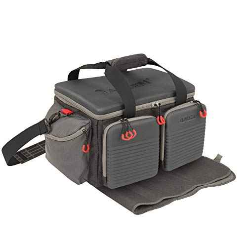 Allen Company Competitor Gun Range Bag - Premium Molded Design - Lockable - Included Internal Tote, Choke Tube Loops, and Fold-Up Gun Mat - 16.6" L x 9" W x 11.8" H - Gray