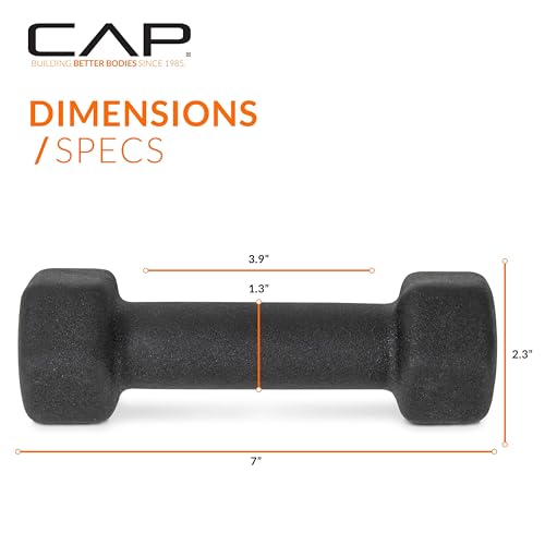 CAP 2 lb Pair Neoprene Dumbbells with Non-Slip Hex Design