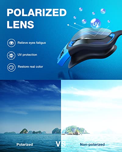 Polarized Swim Goggles with Anti-Fog, Bright Smoke Lens - G1 MAX