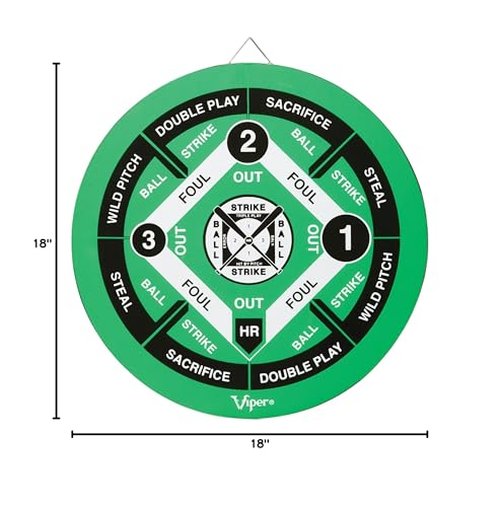 Viper Double Play 2-in-1 Baseball Coiled Paper Fiber Dartboard with Darts