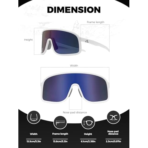 ROCKBROS Polarized Cycling Glasses Baseball Sunglasses Polarized Sunglasses for Men Womens UV400 Sports Sunglasses