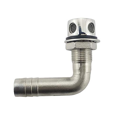 Marine Grade Stainless Steel Boat Fuel Vent - Universal 90° Flush Mount with Gasket (Style1)
