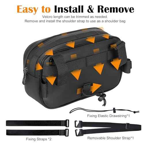 Bike Handlebar Bag, EVA Waterproof Bike Front Bag, 3.2L Bicycle Frame Storage Bag Waist Shoulder Bag, Bike Pouch for Road Mountain Bicycle Cycling Travel Hiking
