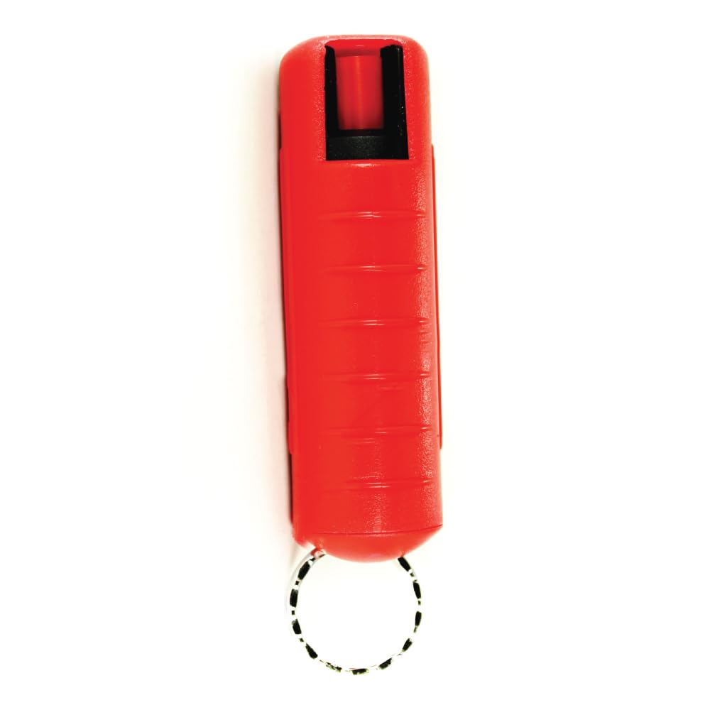 Streetwise 18 Pepper Spray Keychain for Women - Red Hard Case, Lab Certified Heat, Compact Spray with UV Dye & Twist Lock