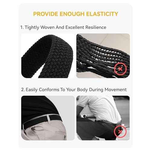 CHAOREN Mens Belt - Braided Stretch Golf Belt for Men 1 3/8"- Gift for Golf Pants Casual Shorts Jeans