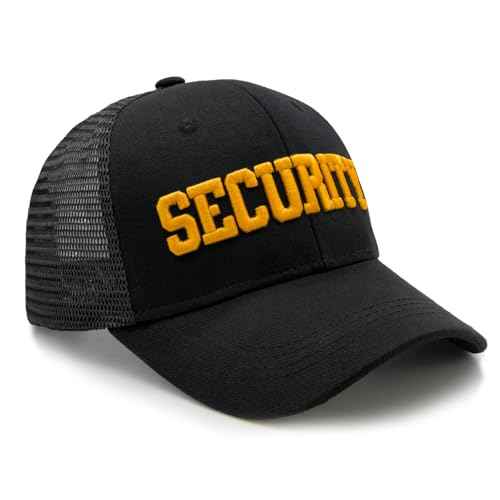 Waldeal Security Trucker Hat for Men Women, Embroidered Adjustable Snapback Mesh Baseball Cap for Security Guard