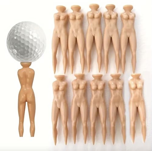Funny Nude Lady Golf Tees Set - Adult Gag Party Favors, 10 Pack