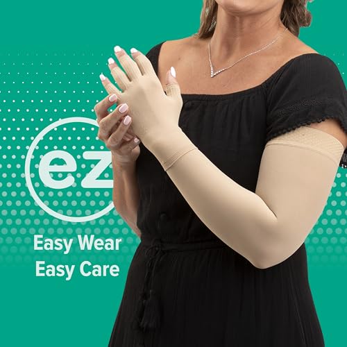 Juzo Dynamic Varin 3511 20-30mmhg Max Armsleeve with Silicone Top Band for Women, Black, 2 (II) Long