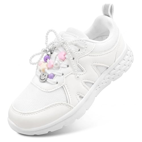Stelle Girls Tennis Shoes Kids Sneakers - Big Kid White with Charms